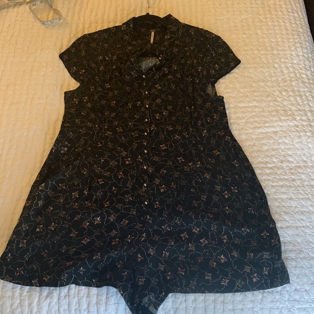 Free People button down cap sleeve Romper